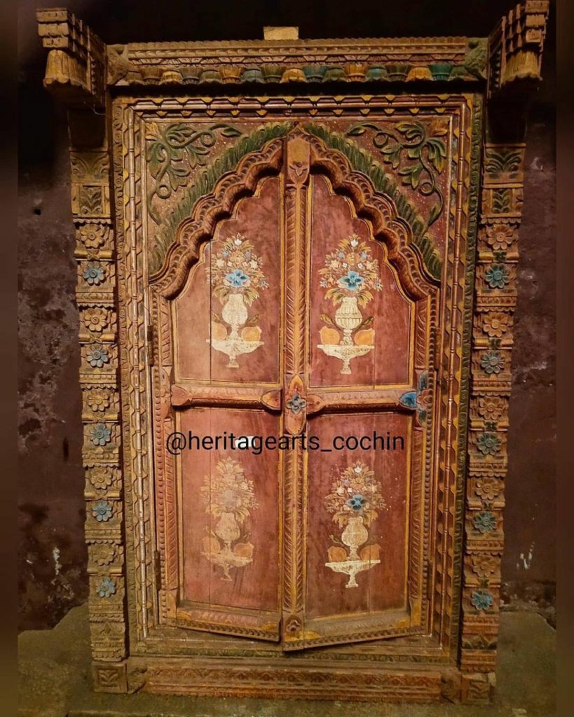 Antique door from Heritage Arts Kerala, the leading antique store in Kerala.